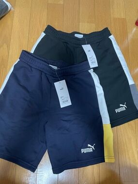 Puma kids Colorblock Athletic Shorts - Black & Navy